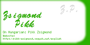 zsigmond pikk business card